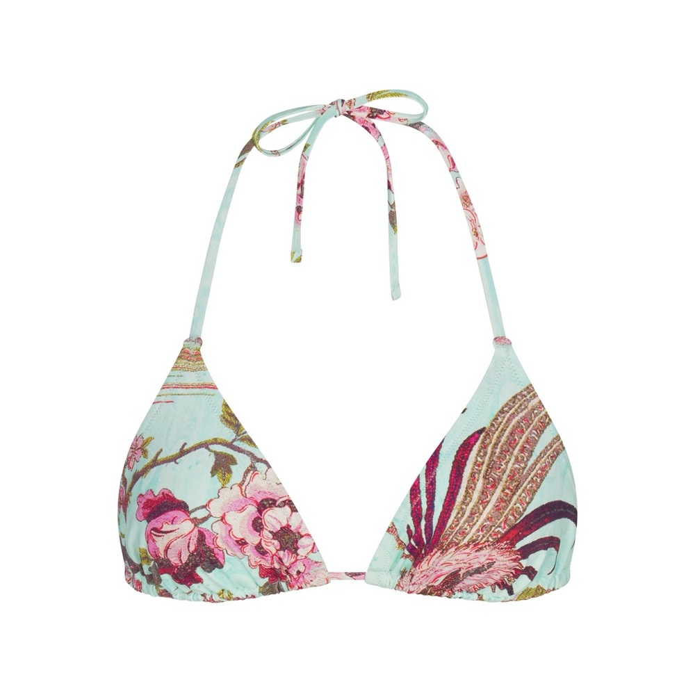 Skims X Roberto Cavalli Designer Perfect Triangle Tie Bikini Top Fagianella NWT - Picture 8 of 8